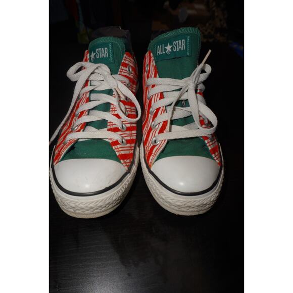 Converse All Star Candy Cane Stripe Low Top Shoes Red Green Unisex Men 7 Women 9 - Picture 4 of 13